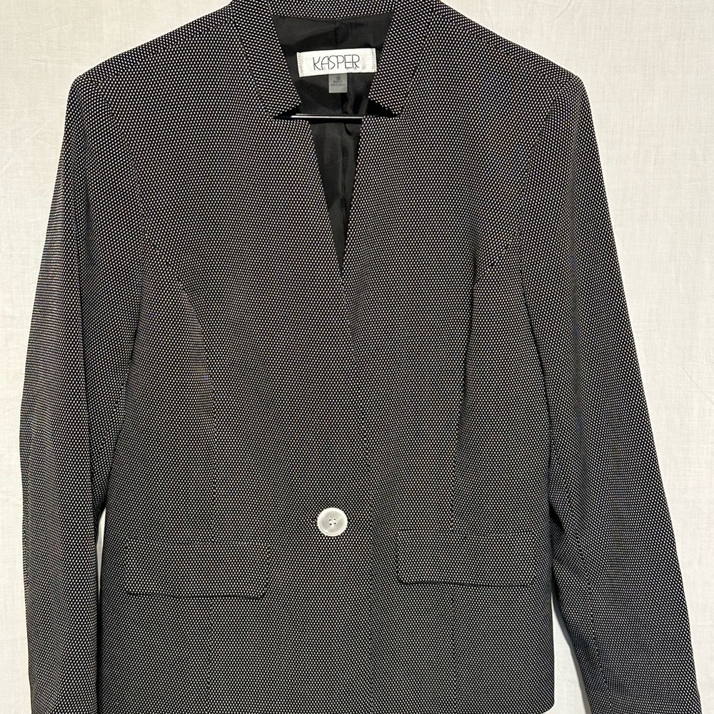 KASPER - Women’s BLAZER Sz 10 DOTS - BLACK